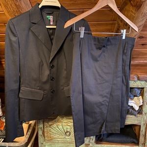 Benetton Black Skirt Suit Size 44